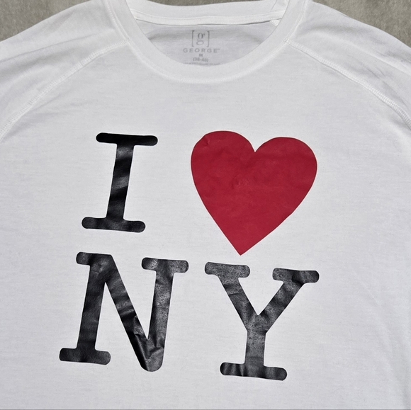 George White T-Shirt with "I Love New York" Mens Sz M - Picture 1 of 5